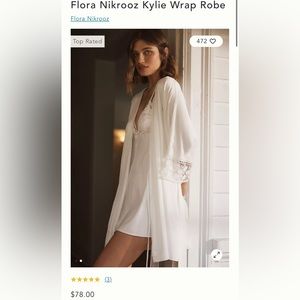 White floral silk robe